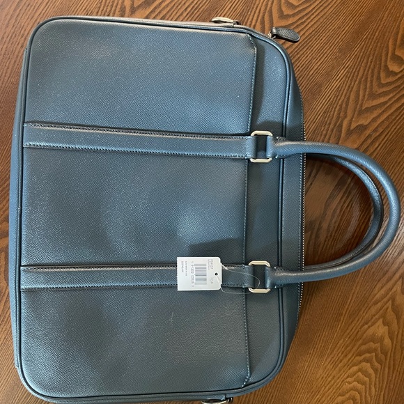 NWT Coach Slim Perry Briefcase in dark denim - Picture 2 of 4